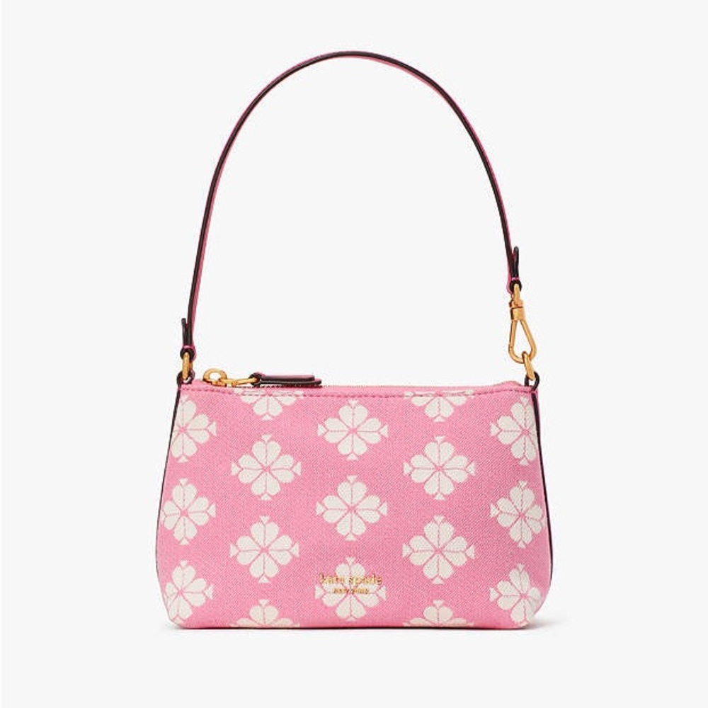 NWT Kate Spade Flower Two-tone Canvas East West Pochette